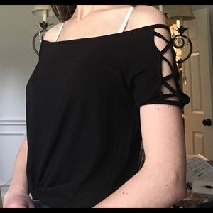 Black Shirt with Detailed Sleeves
